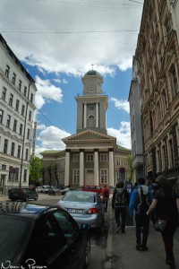 Jesuskyrkan, den största träkyrkan i Lettland.